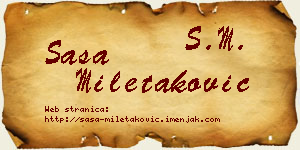 Saša Miletaković vizit kartica